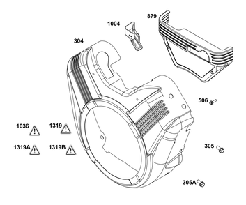 Blower Housing Group Diagram and Parts List for 305447-0612-B5 200000 - 399999 Briggs and Stratton Engine